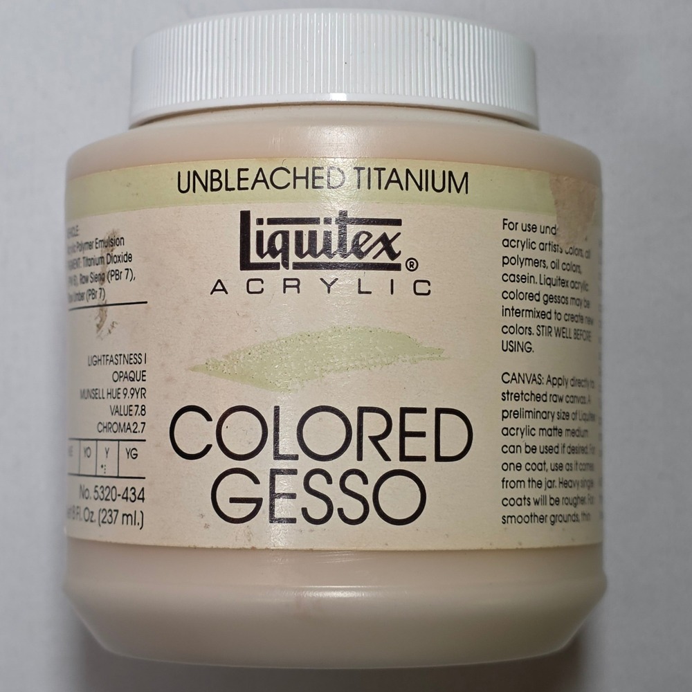 VTG Liquitex Acrylic Colored Gesso Unbleached Titanium 8oz 237ml UNOPENED